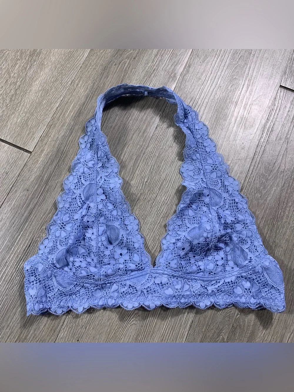 Intimately Free People Galloon Lace Halter Periwinkle Blue size M